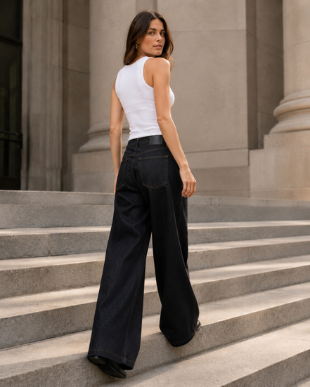 Women’s Wide-Leg Straight Baggy Denim