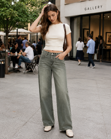 Women’s Straight Washed Denim
