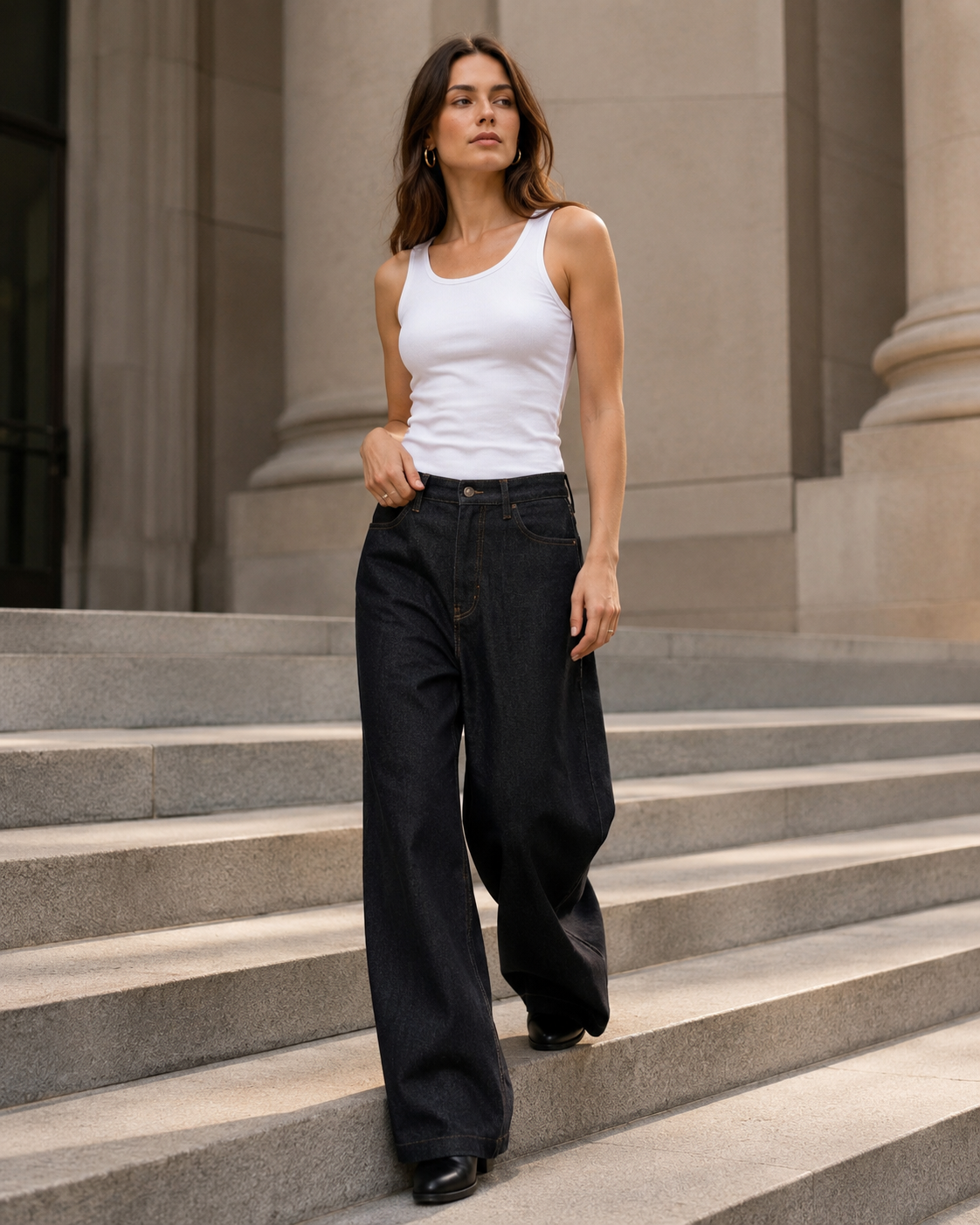 Women’s Wide-Leg Straight Baggy Denim