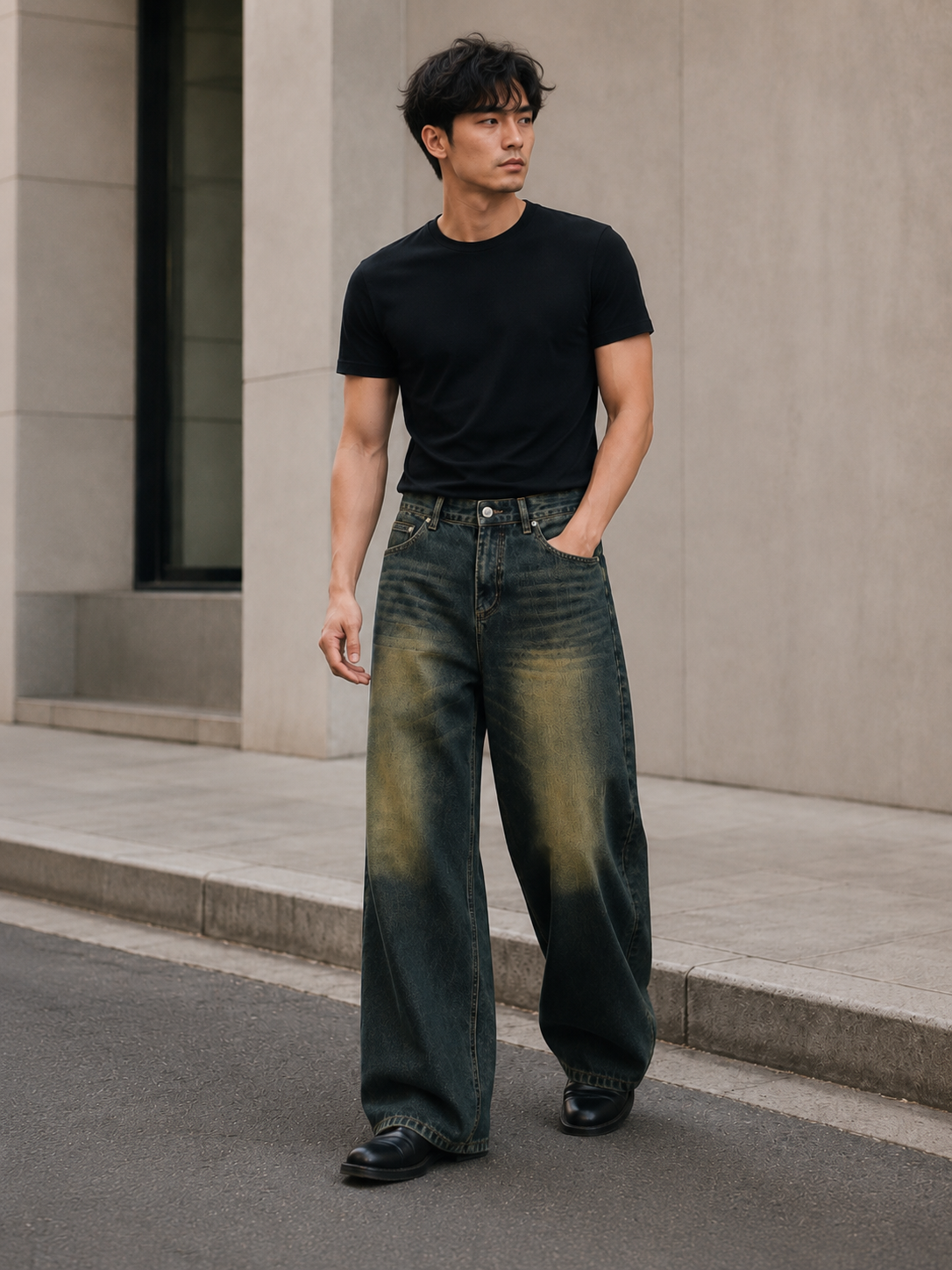 Men’s Washed Casual Denim