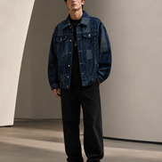 Men’s Loose Patchwork Denim Jacket