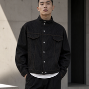 Men’s Stand-Collar Denim Jacket
