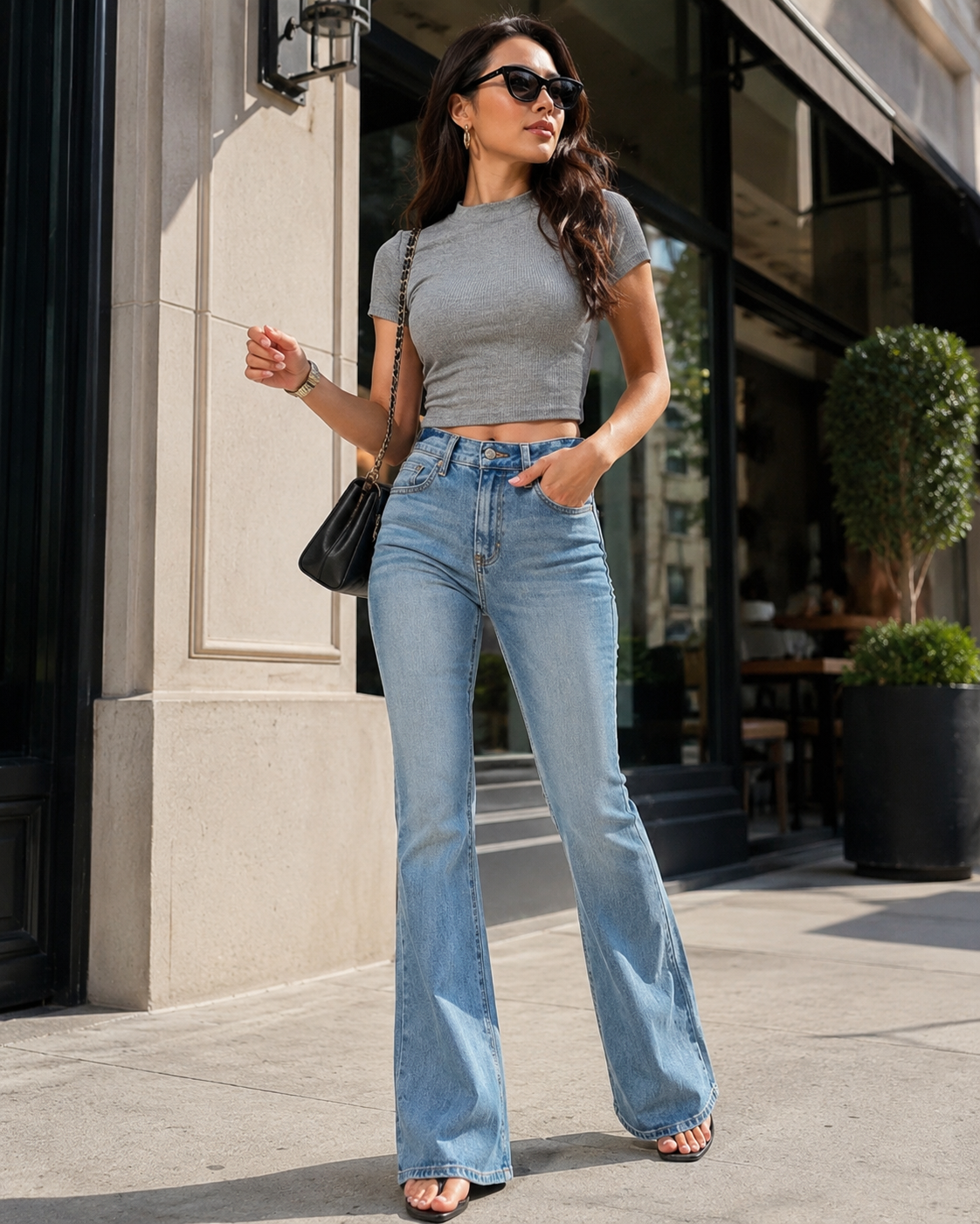 Women’s Slim-Fit Flared Denim