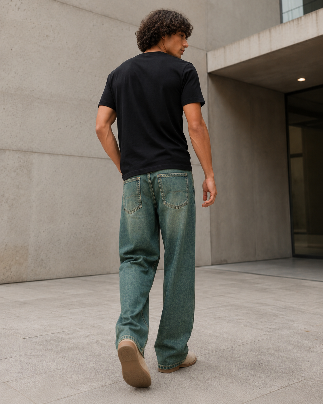 Men’s Straight Washed Denim