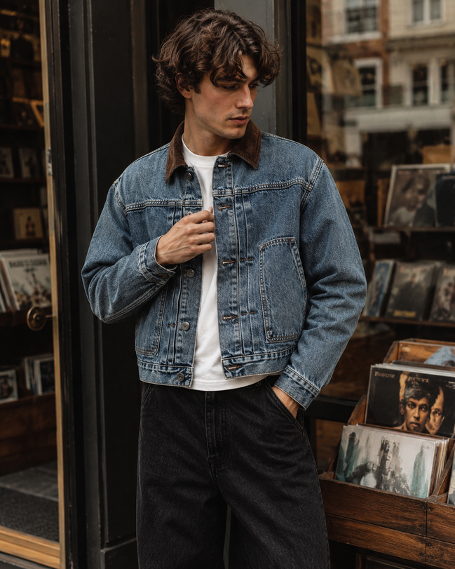 Men’s Washed Retro Denim Jacket